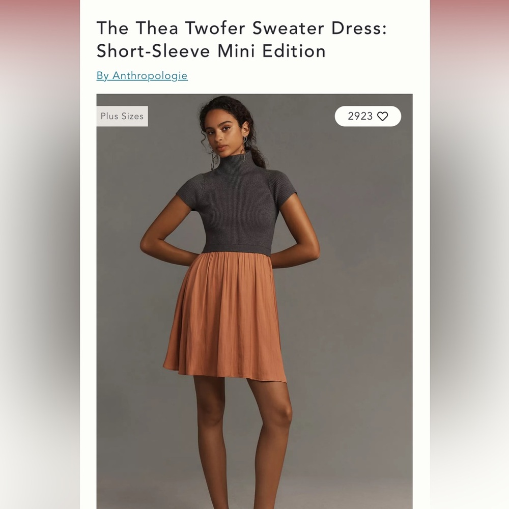 Anthropologie Gray and Tan Sweater Dress